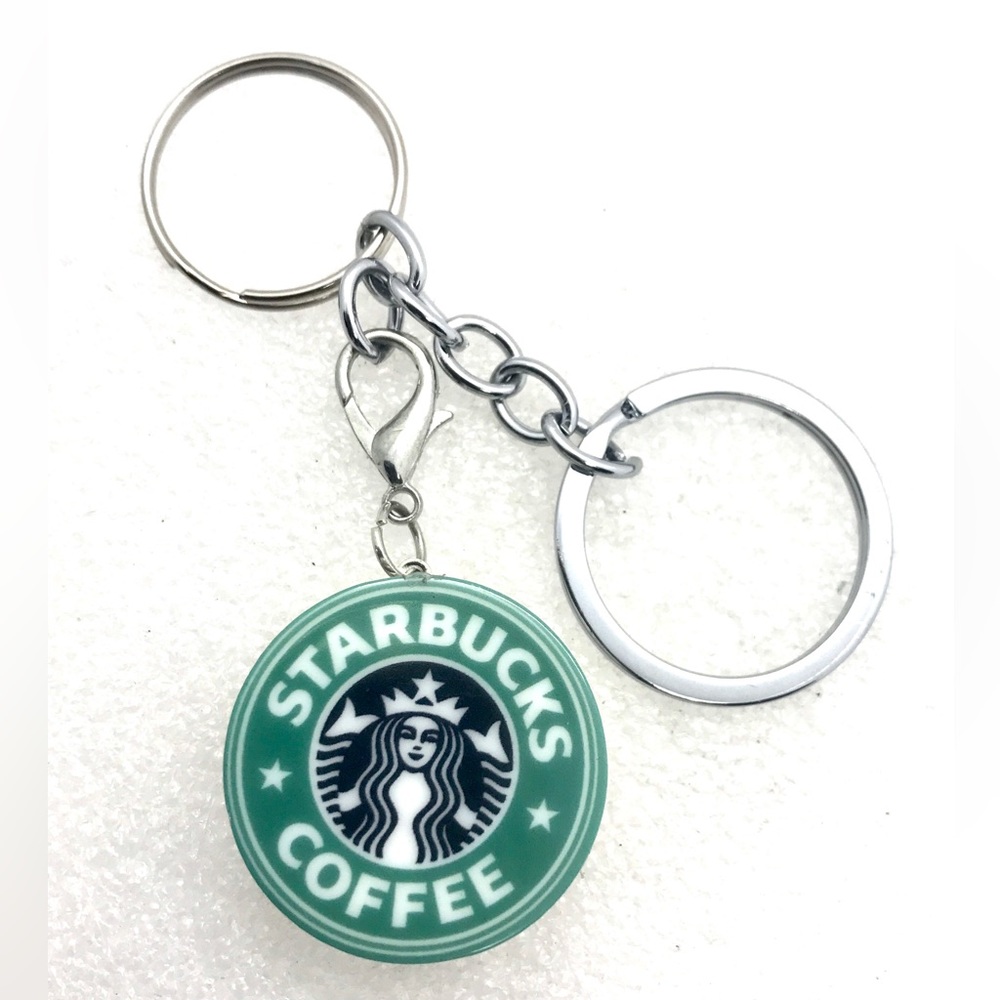 Handmade Starbucks 30mm snap Keychain ring Statement snap sj30